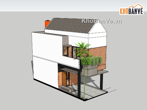 nhà phố  2 tầng,su nhà phố 2 tầng,sketchup nhà phố 2 tầng