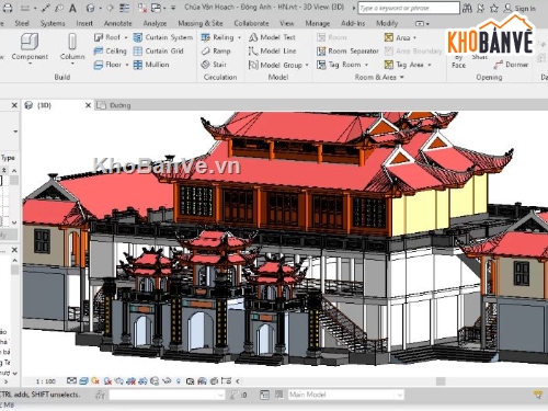bản vẽ revit,bản vẽ chùa vẽ,bản vẽ chùa,bản vẽ revit chùa,revit chùa