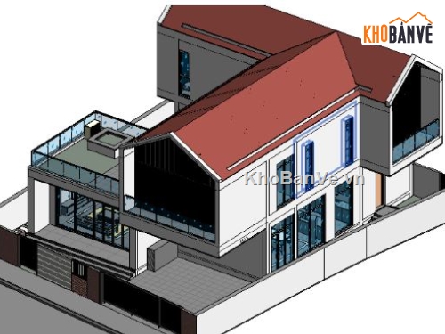 biệt thự 2 tầng,revit biệt thự 2 tầng,biệt thự 2 tầng file revit,file revit biệt thự 2 tầng