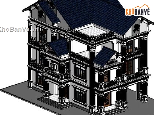 biệt thự 3 tầng,revit biệt thự 3 tầng,file revit biệt thự 3 tầng,biệt thự 3 tầng file revit