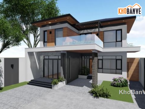 nhà vườn 2 tầng,revit nhà vườn 2 tầng,nhà vườn 2 tầng revit