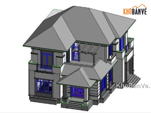 Biệt thự,biệt thự 2 tầng,revit biệt thự 2 tầng,file revit biệt thự 2 tầng