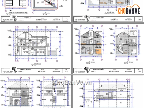 biệt thự revit,biệt thự 2 tầng,biệt thự mái nhật revit,file revit biệt thự