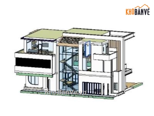 biệt thự 3 tầng,biệt thự hiện đại,biệt thự hiện đại 3 tầng,revit biệt thự 3 tầng
