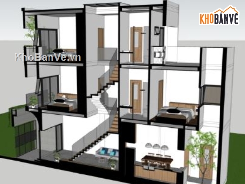 nhà phố 3 tầng,revit nhà phố 3 tầng,file revit nhà phố 3 tầng