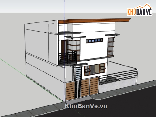 su nhà phố,sketchup nhà phố,su nhà phố 2 tầng,sketchup nhà phố 2 tầng