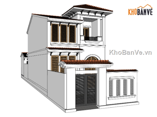 nhà phố  5x25m,su nhà phố,sketchup nhà phố