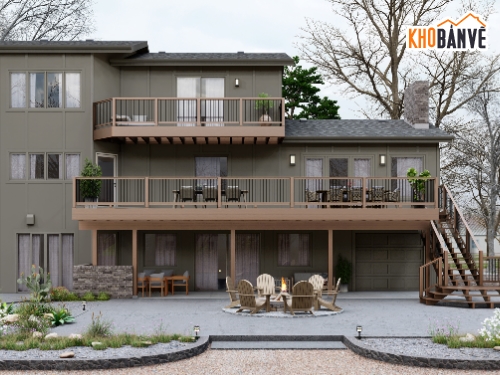 sketchup,model biệt thự,File Sketchup biệt thự đẹp,file sketchup nhà gỗ,file sketchup farmhouse