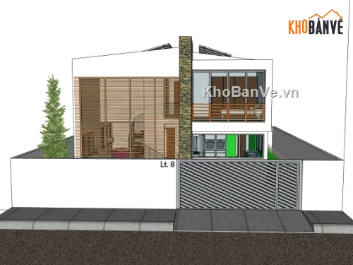 biệt thự 2 tầng,su biệt thự,sketchup biệt thự,su biệt thự 2 tầng