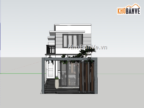 nhà phố,su nhà phố,sketchup nhà phố,su nhà phố 2 tầng,sketchup nhà phố 2 tầng