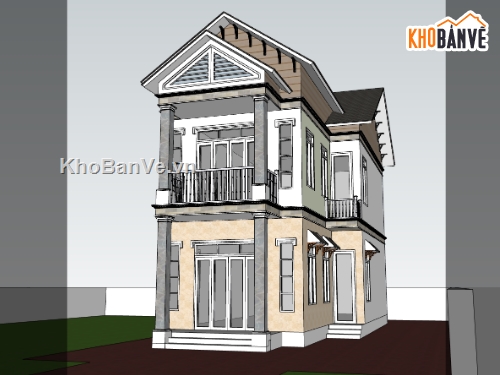 nhà phố 2 tầng,su nhà phố,sketchup nhà phố,sketchup nhà phố 2 tầng