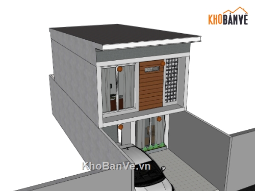 nhà phố 3 tầng,sketchup nhà phố,nhà phố