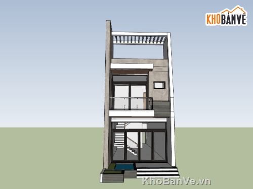 su nhà phố,sketchup nhà phố,su nhà phố 2 tầng