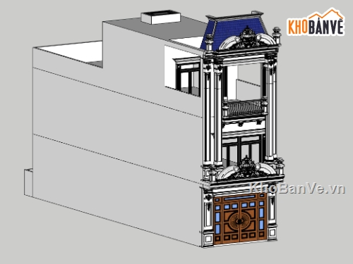 nhà phố 3 tầng,nhà 3 tầng,su nhà phố,sketchup nhà phố