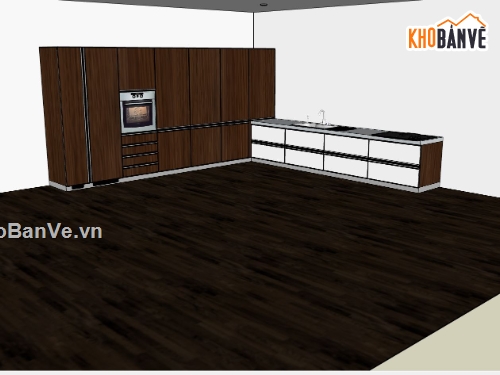 nội thất phòng bếp,sketchup phòng bếp,model su phòng bếp