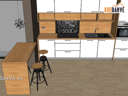 nội thất phòng bếp,nội thất phòng bếp su,Model su nội thất phòng bếp,phòng bếp