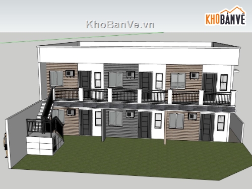 căn hộ cho thuê,su căn hộ,căn hộ liền kề sketchup