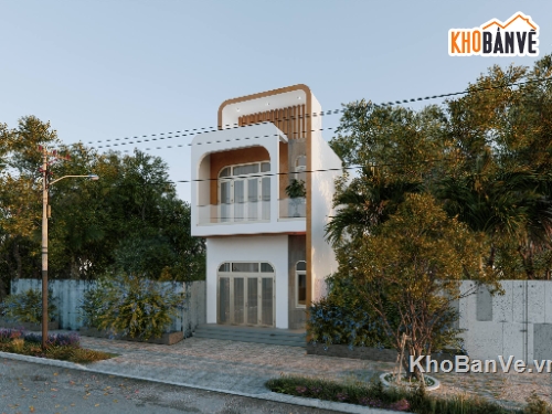 su nhà phố,sketchup nhà phố,nhà phố 2 tầng 1 tum