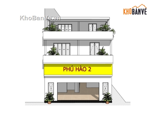 biệt thự 3 tầng,su biệt thự,sketchup biệt thự