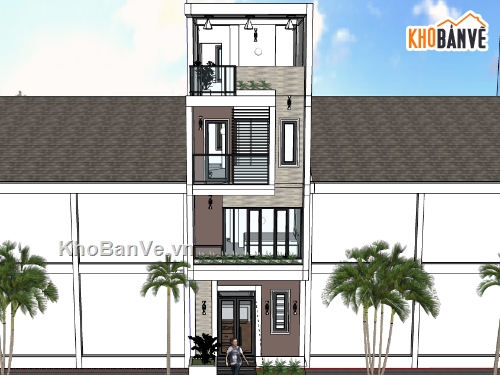 sketchup nhà phố 3 tầng,model 3d nhà phố 3 tầng,model su nhà phố 3 tầng,file su nhà phố 3 tầng,file 3d nhà phố 3 tầng