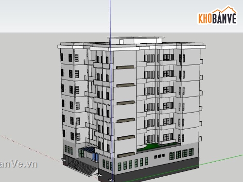 phối cảnh chung cư,File sketchup chung cư,model su chung cư,thiết kế chung cư cao tầng,model chung cư