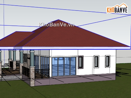 biệt thự 1 tầng file sketchup,biệt thự 1 tầng file su,file sketchup biệt thự 1 tầng,biệt thự 1 tầng