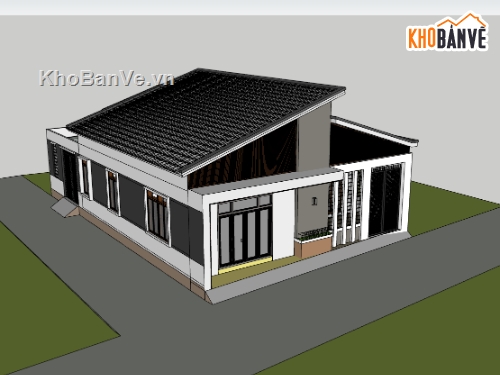 nhà cấp 4,su nhà cấp 4,sketchup nhà cấp 4