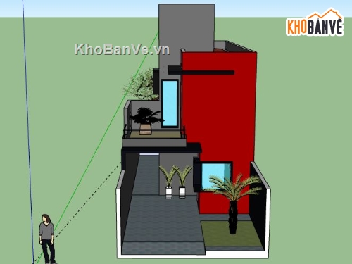 Nhà phố 2 tầng,file su nhà phố 2 tầng,model su nhà phố 2 tầng,nhà phố 2 tầng file su,sketchup nhà phố 2 tầng