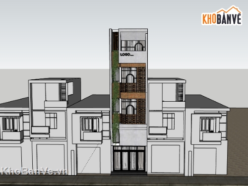 su nhà phố,sketchup nhà phố,nhà phố