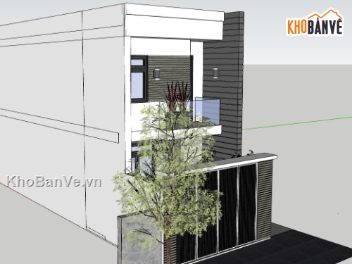 File sketchup nhà phố 2 tầng,model su nhà phố 2 tầng,model 3d nhà phố 2 tầng,file su nhà phố 2 tầng