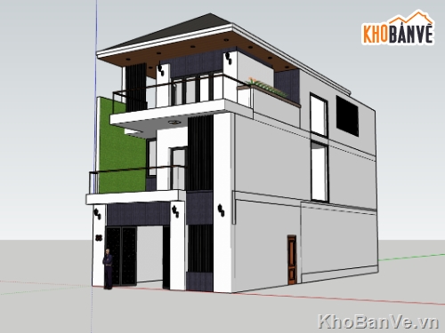 Nhà phố 3 tầng file su,model sketchup Nhà phố 3 tầng,model su Nhà phố 3 tầng,file su Nhà phố 3 tầng