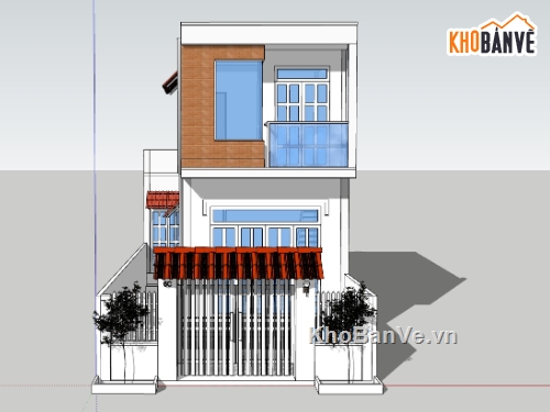 su nhà phố,sketchup nhà phố,su nhà phố 2 tầng,sketchup nhà phố 2 tầng