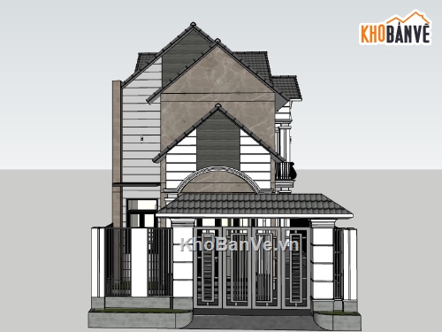 su nhà phố,sketchup nhà phố,su nhà phố 2 tầng,sketchup nhà phố 2 tầng