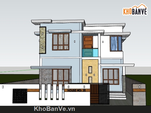 nhà phố 2 tầng,su nhà phố,sketchup nhà phố,su nhà phố 2 tầng,sketchup nhà phố 2 tầng