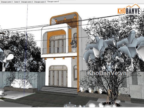 file sketchup nhà phố 2 tầng,3d file sketchup nhà phố 2 tầng,model 3d  sketchup nhà phố 2 tầng,sketchup nhà phố 2 tầng