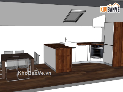 phòng bếp,nội thất phòng bếp,sketchup nội thất phòng bếp