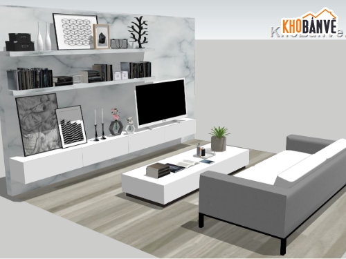 nội thất phòng khách,phòng khách hiện đại,File sketchup nội thất,model su nội thất phòng khách