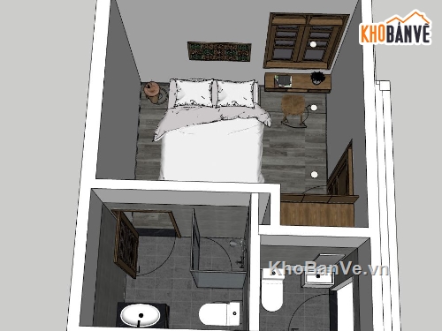 nội thất phòng ngủ,3d sketchup phòng ngủ,sketchup nội thất phòng ngủ