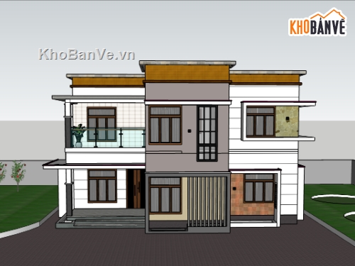 su biệt thự,sketchup biệt thự,biệt thự