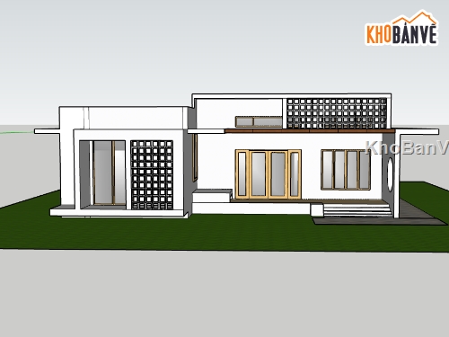 su nhà 1 tầng,sketchup nhà 1 tầng,nhà 1 tầng