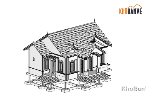 nhà cấp 4,su nhà cấp 4,sketchup nhà cấp 4