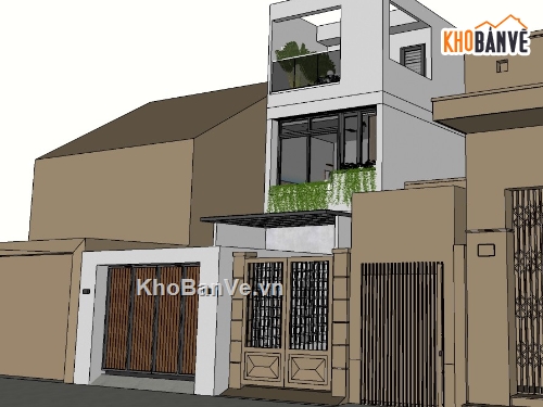 Sketchup nội thất,nhà phố 3 tầng,model su nhà phố 3 tầng,nội thất nhà phố 3 tầng