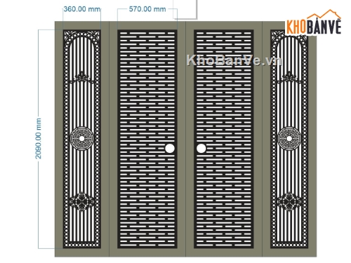 mẫu cổng 4 cánh,cổng 4 cánh cnc,file cổng 4 cánh