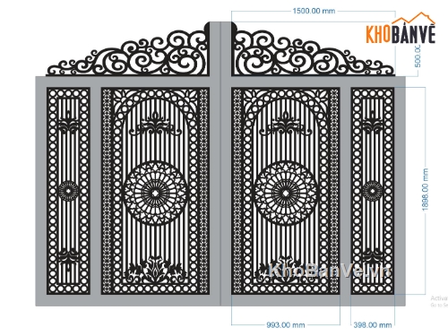 mẫu cổng 4 cánh,mẫu cnc cổng 4 cánh,file cnc cổng 4 cánh