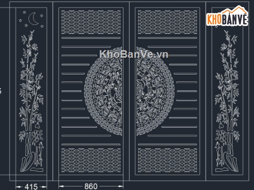 mẫu cổng 4 cánh,file cổng 4 cánh,cnc cổng 4 cánh