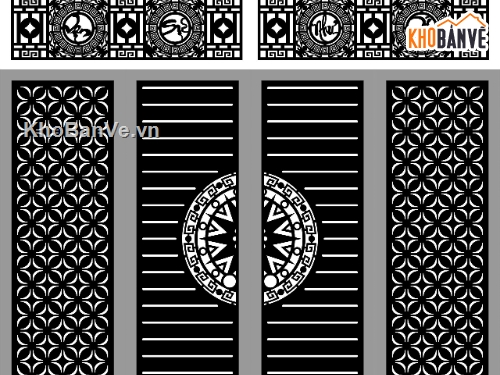 mẫu cổng 4 cánh,File cổng 4 cánh,cổng vạn sự như ý