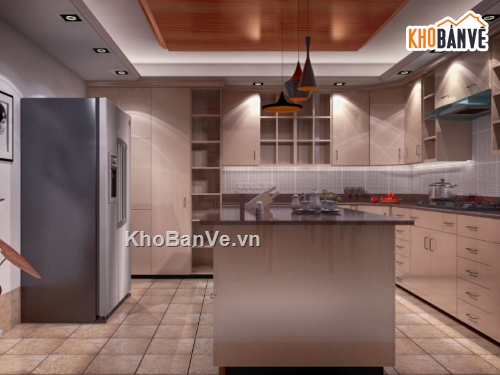 file 3d sketchup phòng bếp,phòng bếp dựng trên sketchup,model su phòng bếp hiện đại,sketchup nội thất phòng bếp
