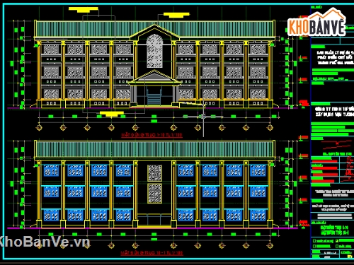 trường THCS Nguyễn Tất Thành,thiết kế trường THCS,trường học 3 tầng 12 phòng