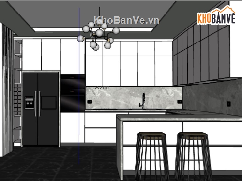 model sketchup phòng bếp,model su phòng bếp,file su phòng bếp