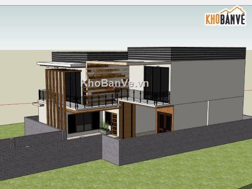 biệt thự 2 tầng,model sketchup biệt thự 2 tầng,file su biệt thự 2 tầng,Model biệt thự 2 tầng